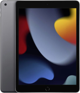 IPad 9 64GB Gray LTE 2021 — вид спереди и сзади, серый корпус, экран с обоями